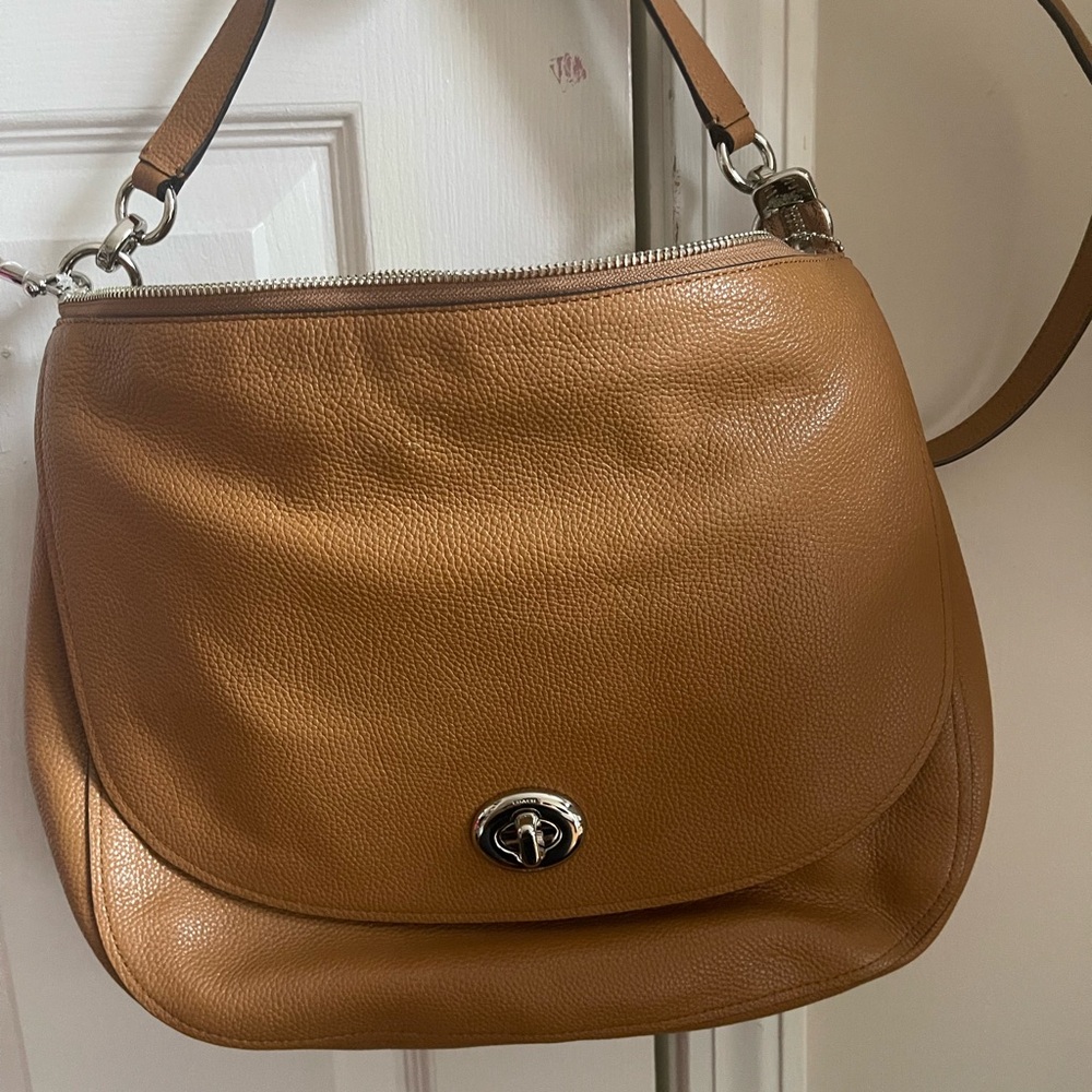Coach Tan Leather Saddle Shoulder Bag